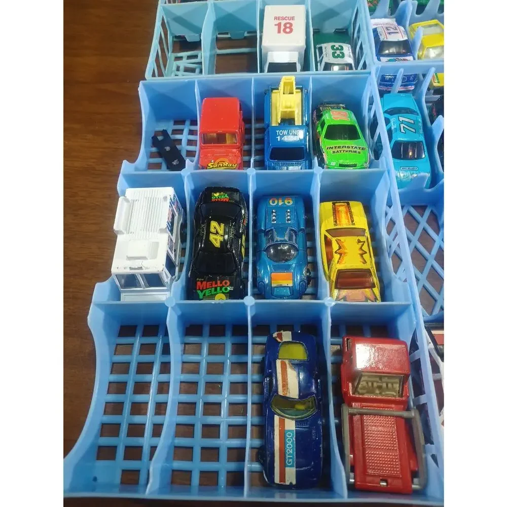 Vintage HotWheels Case W/ HotWheels Macthbox ,Kidco Cars Lot Of 34 Cars
